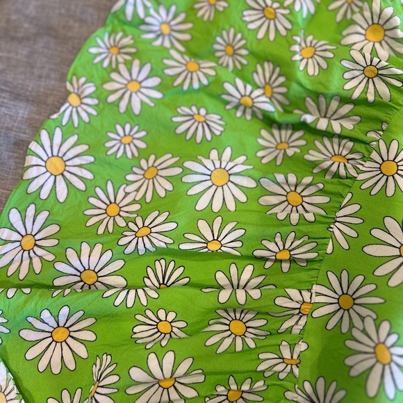 BOUTIQUE MOSCHINO Dress Green Daisy Off Shoulder - Picture 14 of 14